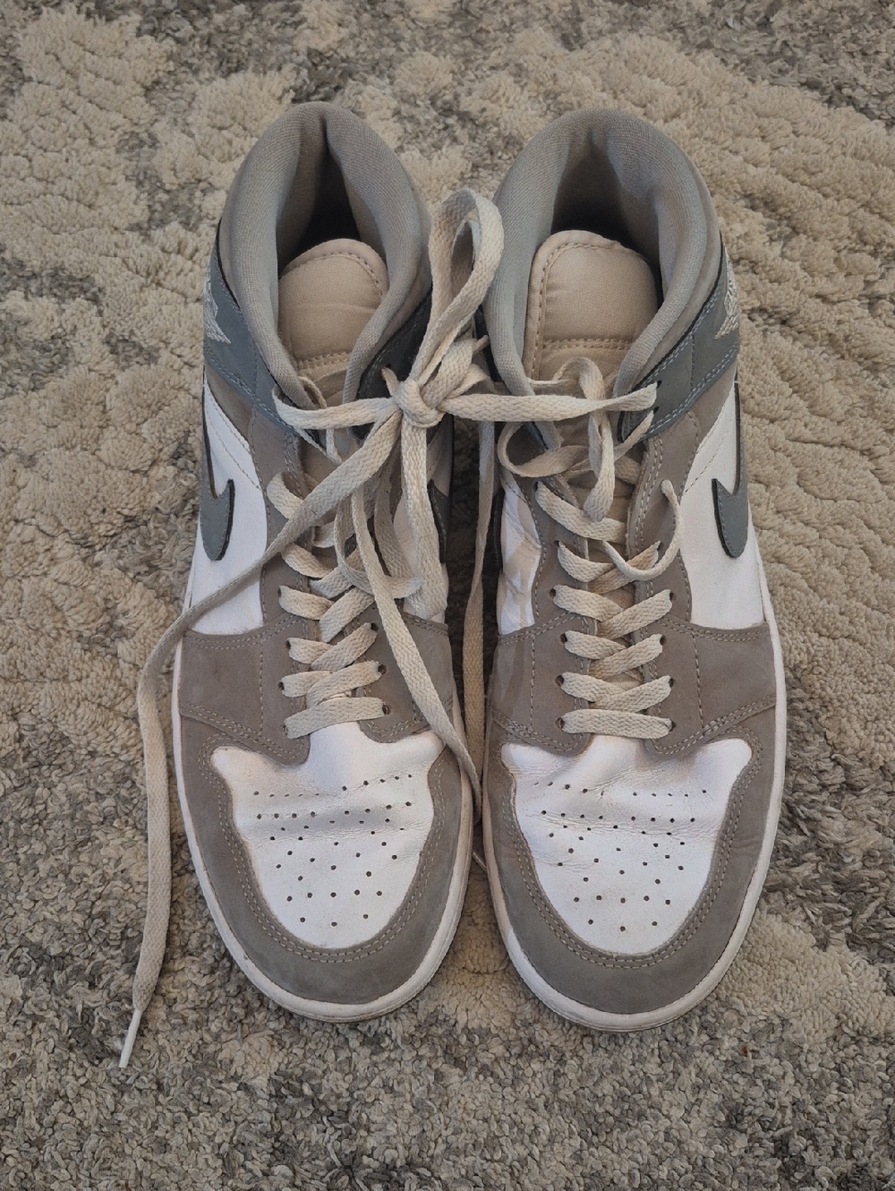 Jordan White and Light Gray Sneakers